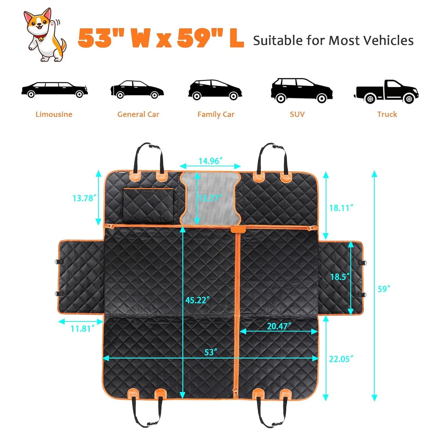 Ultimate 4-in-1 Dog Car Seat Cover